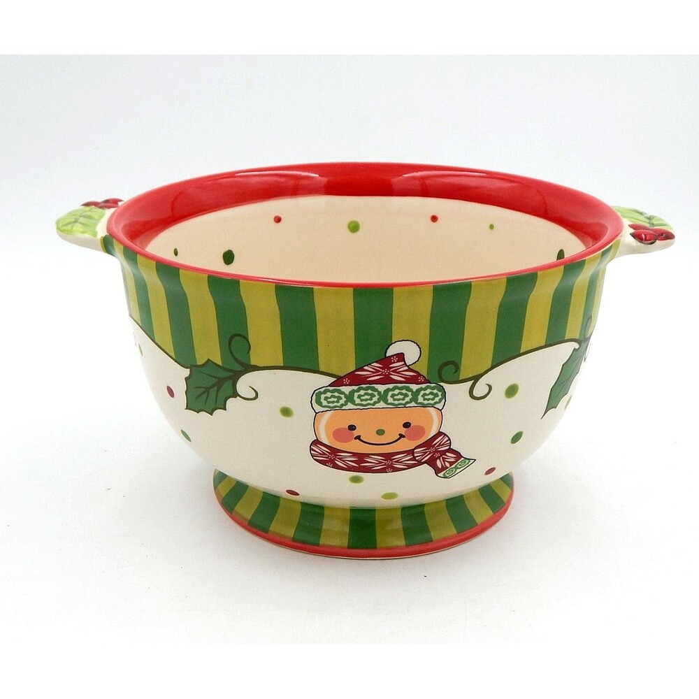 Temptations by Tara Winter Whimsy Mixing Bowl 3-Quart Snowman Christmas